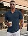 JMIERR 2026 Mens Casual Knit Polo Shirts Stretchy Old Money Textured Short Sleeve Dress Golf Shirts Navy Blue