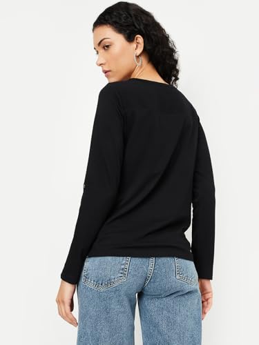 Image of Max Women's Cotton Solid Regular Fit T-Shirt
