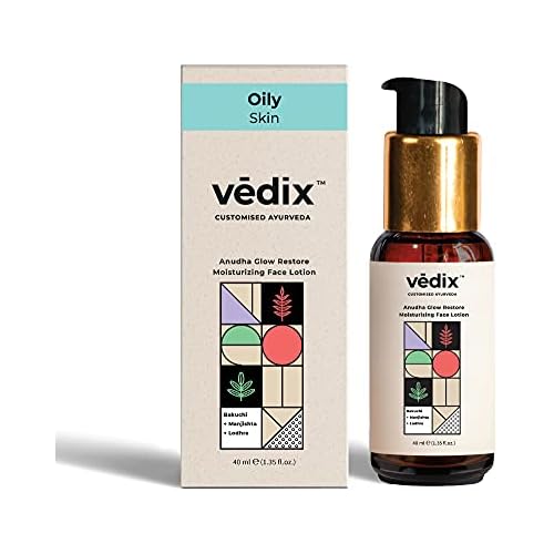 Vedix Anudha Glow Restore Moisturizing Face Lotion For Oily Skin With Bakuchi, Manjishta and