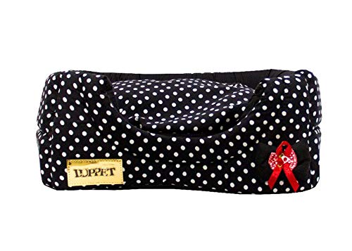 Cama Iglu e Toca Para Cachorro Luppet Luxo Preto Poa M