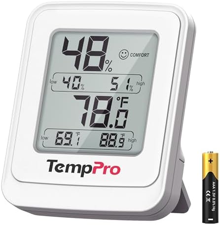 TempPro TP150 Greenhouse Thermometer Hygrometer, IPX5 High-Humidi...