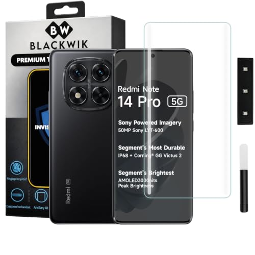 Image of Blackwik UV Curved Tempered Glass for Redmi Note 14 Pro 5G | 1-Pack