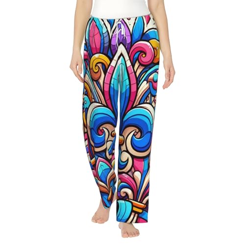 Pantalon de pyjama polaire femme chaud et confortable bas de nuit en flanelle douce