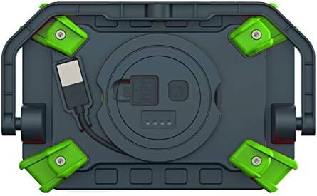 Back view of EZ RED XLF1000-GR Work Light showing charging port and battery indicator