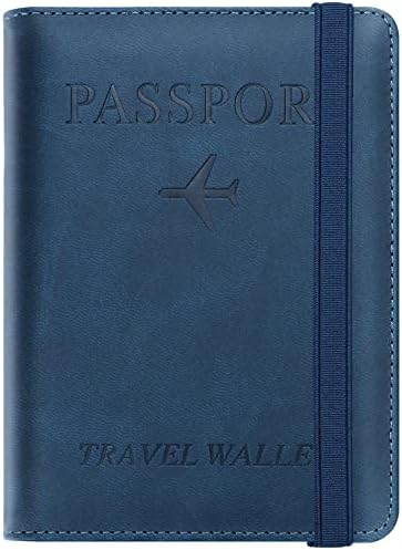MLMLANT Passport Holder Travel Wallet, RFID Blocking Leather Passport Cover Case with Wallet for Credit Card, Money, Boarding, Vaccine Card Holder for Men Women