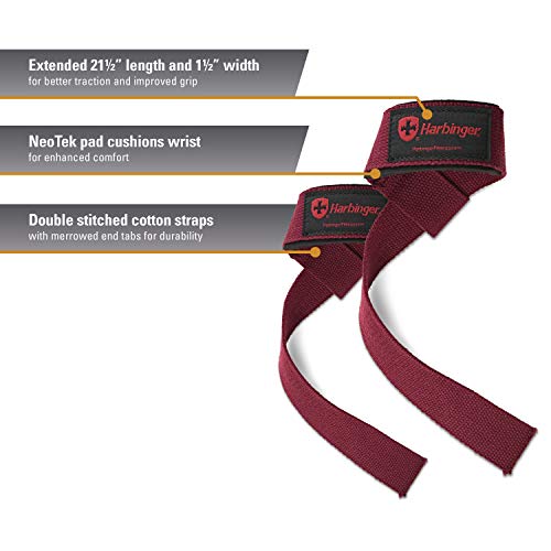 Harbinger Alças acolchoadas de algodão com punho acolchoado NeoTek (par), Merlot