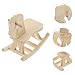 Toddmomy Mini Wooden Rocking Horse 3 Sets Unfinished Rocking Horse Figurines & Christmas Tree Decorations for DIY Craft Painting, Not Include Glue