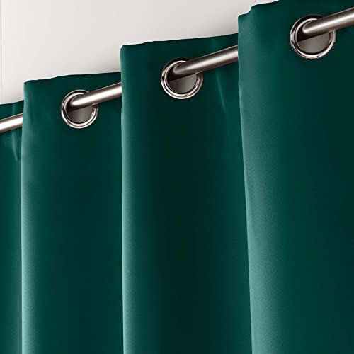 Douceur d'Intérieur, Emerald Blackout Eyelet Curtain 135 x 240 cm, W 53.1" x L 94.5" (1 Panels) - Image 2