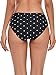 Ocean Blues Women's Black Polka Dot Strappy Bikini Bottom Full Coverage Swim Briefs Size X-Large