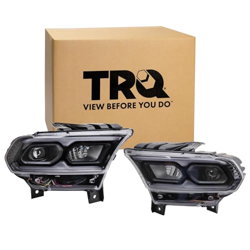 Image of TRQ Driver & Passenger Side Headlight Assembly Set Headlights Driver & Passenger Side Compatible with 2021-2022 Dodge Durango CH2502345 CH2503345