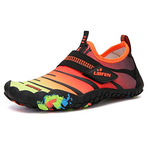 Image of UBFEN Water Shoes for Kids Boys Girls Aqua Socks Barefoot Beach Sports Swim Pool Quick Dry Lightweight Toddler Little Big Kid | Lightweight, Barefoot-style, Perfect for Water parks, Beach, Pool, Kayak, Creek Hiking, Camping, Toddler, Little Kid, Big Kid