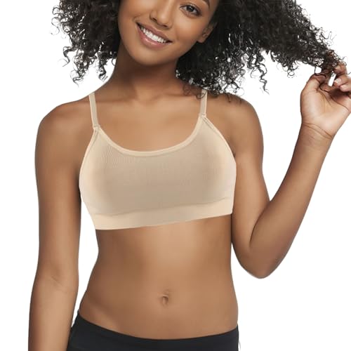 iMucci Girl Dance Bra Seamless Girls Nude Bra with 2 Pair Adjustable Replace Clear Straps Silicone Pads3