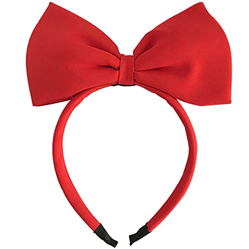 Super Cute Large Girls Ladies Bow en la diadema - rojo, negro o rojo blanco lunares (rojo)