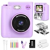 Camara Fotos Infantil Instantanea, Regalos para Niños y Niñas de 3-12 (Morado)