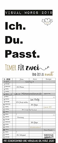 Visual Words Timer für 2 240919 2019: Familienplaner mit 3 breiten Spalten. Typo-Art Familienkalend Visual Words Timer für 2 240919 2019: Familienplaner mit 3 breiten Spalten. Typo-Art Familienkalend