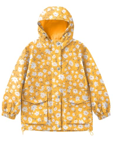 Avoogue Toddler Rain Jacket Windbreaker Lined Raincoat Waterproof Hooded Lightweight Rain Coats With Pockets 4-12Y
