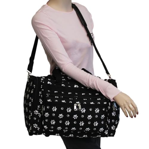 Image of World Traveler 81T16-587B /W Duffle Bag, One Size, Black White Paws