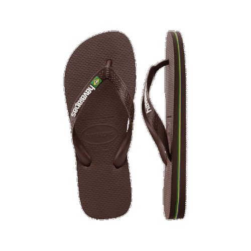 Havaianas Men's Brazil Logo Sandal Dark Brown/White Flip-Flop4