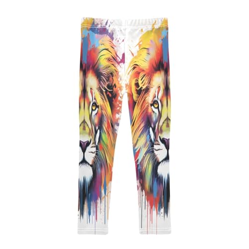 Toddler Girls Leggings Printed Yoga Pants Leggings Yellow Lion Head for Kids2