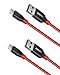Produktbild Anker Powerline+ [2-Pack] 0,9m Apple iPhone iPad Ladekabel [Aramidfasern & Doppleter Nylonummantelung] für iPhone XS/XS Max/XR/X/ 8/8 Plus/ 7/7 Plus/ 6s/ 6/6 Plus/ 5s/ 5/ iPad und mehr (Rot)
