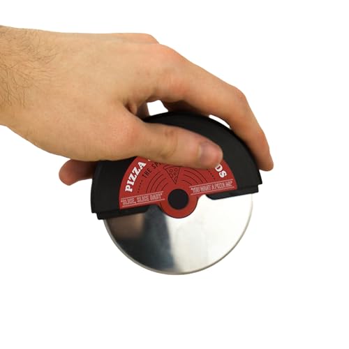 Gift Republic Vinyl Pizza Cutter - Retro Record-Inspired Wheel Blade in Presentation Box - Fun Pizza Slicer for Music & Vinyl Fans – Housewarming Gift Idea, Black - Image 4