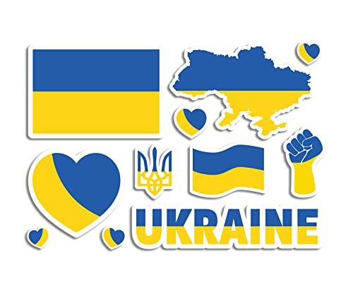 Feuille d'autocollants en vinyle A5 - Drapeau de l'Ukraine - Paix, cœur, amour - Voyage en Europe #77713