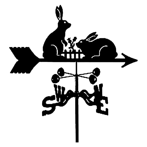 BRLIBESE Weather Vane Retro Durable Animals Shape Wind Vane Rabbit Wind Direction Indicator Metal Weather Vane for Outdoor Garden Creative Stainless Steel Home Decor Ornament Gift for Farm Yard