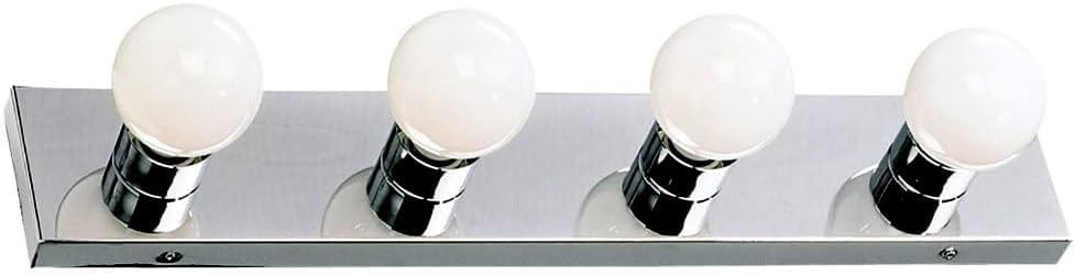Design House 500892 4-Light Vanity Strip Light Contemporary Dimmable for Bathroom, Bedroom, Makeup Vanity, Polished Chrome
