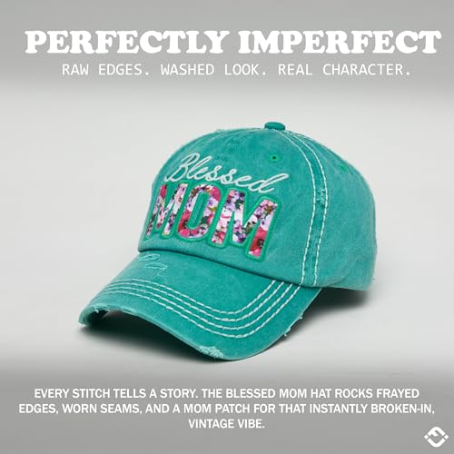Image of Funky Junque Womens Baseball Cap Distressed Vintage Unconstructed Embroidered Dad Hat