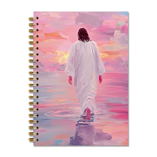 Jésus marchant sur l'eau rose carnet de prière d'église pour femmes
