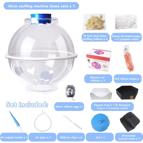 Blue Balloon Stuffing Machine Stuffer Set for Gift Decoration DIY Stuff Balloons 45cm/18inch Stuffing Balloons
