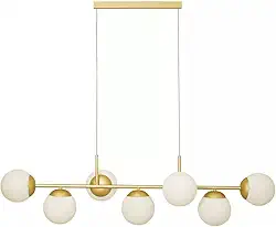 Lustre Pendente Jabuticaba 7 globos E27 Alumínio Dourado