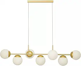 Lustre Pendente Jabuticaba 7 globos E27 Alumínio Dourado
