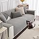 DUJUIKE Sofa Überzug 1/2/3/4 Sitzer, Chenille Sofaüberwurf, Ecksofabezug, L-Form Sofabezug, Katzensofa-Schutz, Knitter- und Kratzfest, Waschbar, rutschfest für U Form Sektionssofa(Grau,70x160cm)