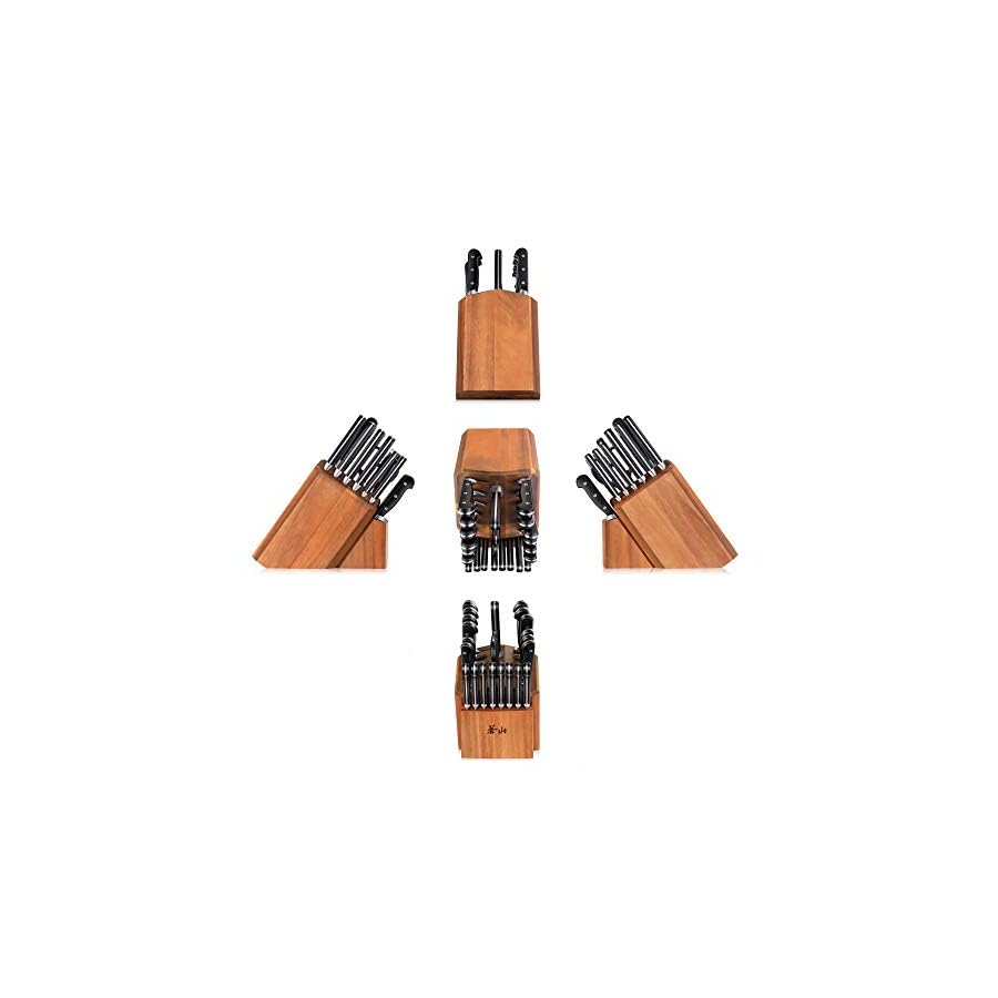 Cangshan V2 Series 1024128 German Steel Forged 23-Piece Knife Block Set, Acacia