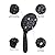 SR SUN RISE 6-Mode Handheld Shower Head, 4.8 Inches High Pressure, 1.8 GPM, 1.8 Meter/70.8 Inch Long Stainless Steel Shower Hose, Brass Ball Joint, Matte Black