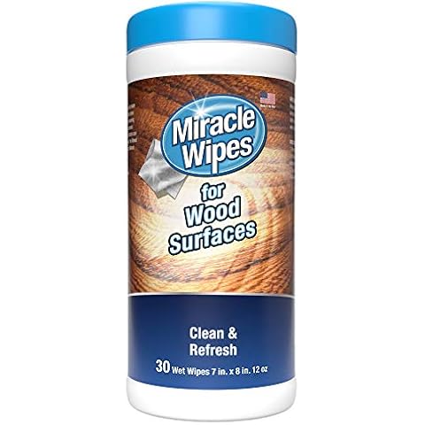 MiracleWipes for Wood Surfaces, Remove Dirt and Grime Buildup, Clean, Protect, and Polish Cabinets, Furniture, and Wood Floors, Great for Kitchen and Bathroom Cleaning Support - 30 Count Cover