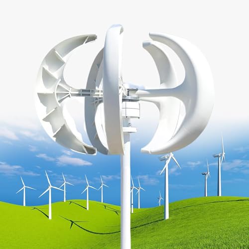 Éolienne verticale à haut rendement 5 pales pour système hybride domestique