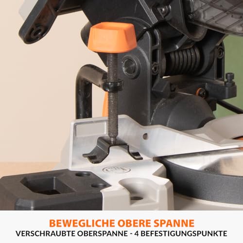 Evolution Power Tools R210MTS-G2 Vielseitige Kapp- und Tischsäge, kompakt, multifunktional, schneidet verschiedene Materialien, TCT-Sägeblatt für Holz, Kunststoff und Metall, 210mm