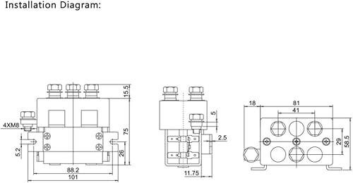 Miniatura 3 de ATO 2 polos DC Contactor, 48V DC inversión Contactor 125A