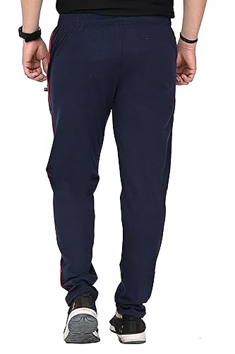 Image of SK Wardrobe Men's Solid Cotton Track Pant | Full Elastic Waistband | Regular Fit Casual Lower for Gym, Home, Lounge Full Length Solid Bottom Wear for Men