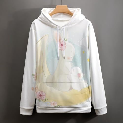 Sweat à capuche lapin de lune UMENG pull décontracté pour vos moments cocooning - 4