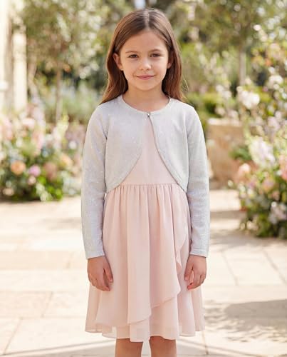 Image of BOLEROSE Girls Long Sleeve Sparkle Cardigan Childrens Kids Bolero Shrug