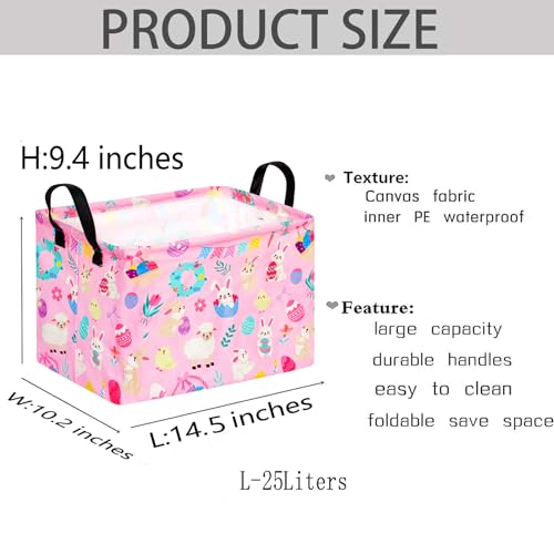 Image of Gift Toy Storage Basket for Girls and Boys, Storage Organizer for Nursery Hamper Home Bedroom Laundry Hamper Shelf Easter Baskets