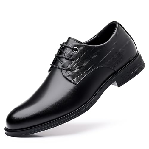 Men's Leather Formal Oxford Shoes Classic Lace-Up Dress Shoes Business Wedding Work Derby Shoes
