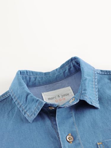 marc & janie Boys Versatile Cotton Denim Shirt Soft Durable Casual Tops 2501064