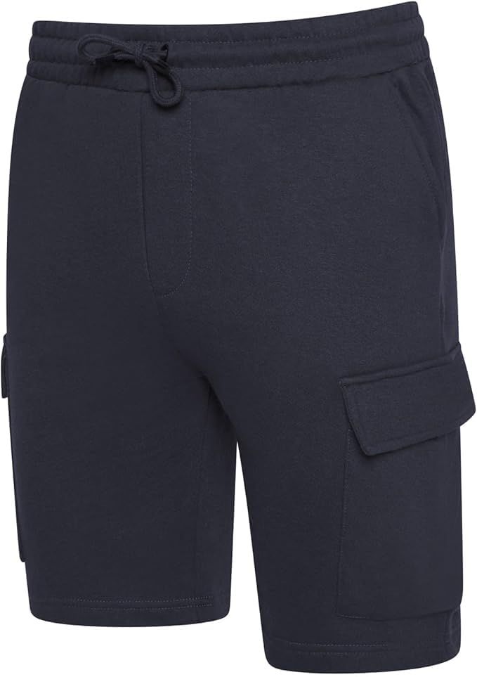 Men’s Fleece Cargo Shorts with 5 Pockets – Cotton Blend Jogger Shorts with Drawstring Waist, Mid Rise Fit – Casual Gym, Lounge & Outdoor Shorts