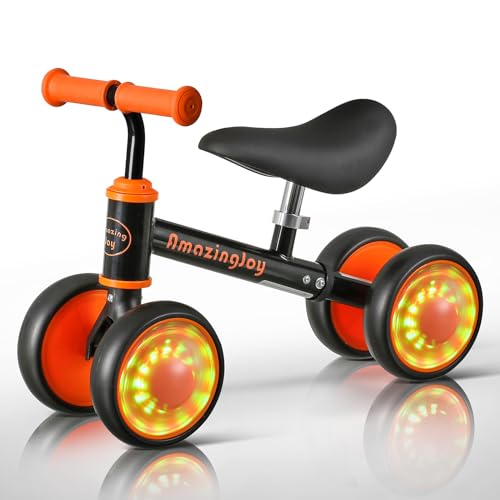 Best Buy! Balance Bike for 1 Year Old Boys Girls Colorful Lighting Baby Balance Bike Toys First Ride...