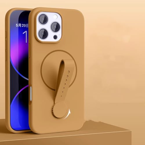 Coque magnétique rotative iPhone 13 Pro antichoc silicone liquide Or désert