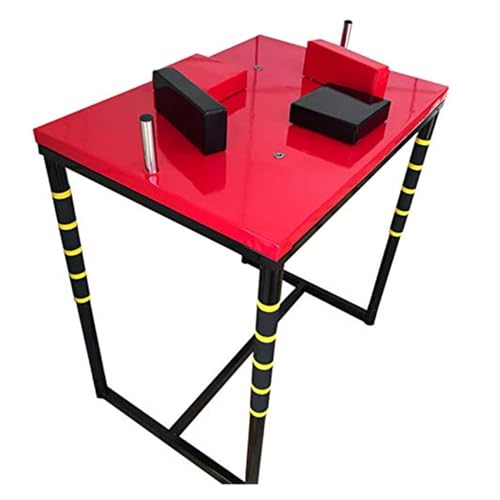 Arm Wrestling Table, Upper Body Muscle Training Table, All Steel Material Arm Wrestling Muscle Exerciser, Arm Chest Workout Equipment, Forearm Trainer Home Gym(Red)